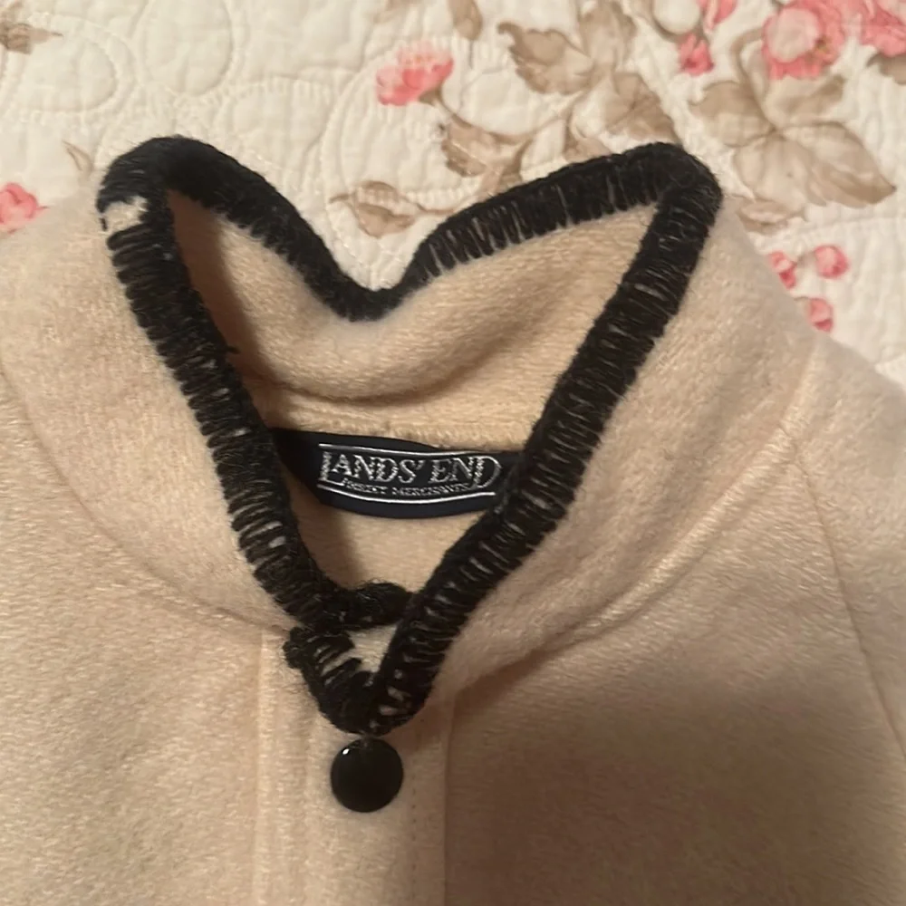 Vintage iconic Lands End Hudson Bay stripe wool pullover blanket sweater coat - Picture 3 of 5